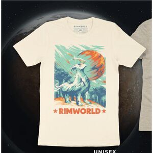 NWT RimWorld Thrumbo Graphic Tee Fangamer Cream XL Unisex